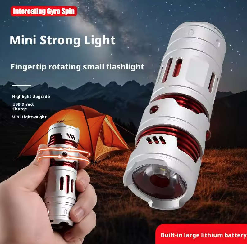 Tragbare Mini-EDC-Taschenlampe, USB-wiederaufladbare Taschenlampe, Schlüsselanhänger-Taschenlampen