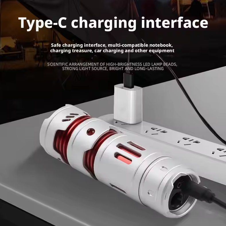 Tragbare Mini-EDC-Taschenlampe, USB-wiederaufladbare Taschenlampe, Schlüsselanhänger-Taschenlampen