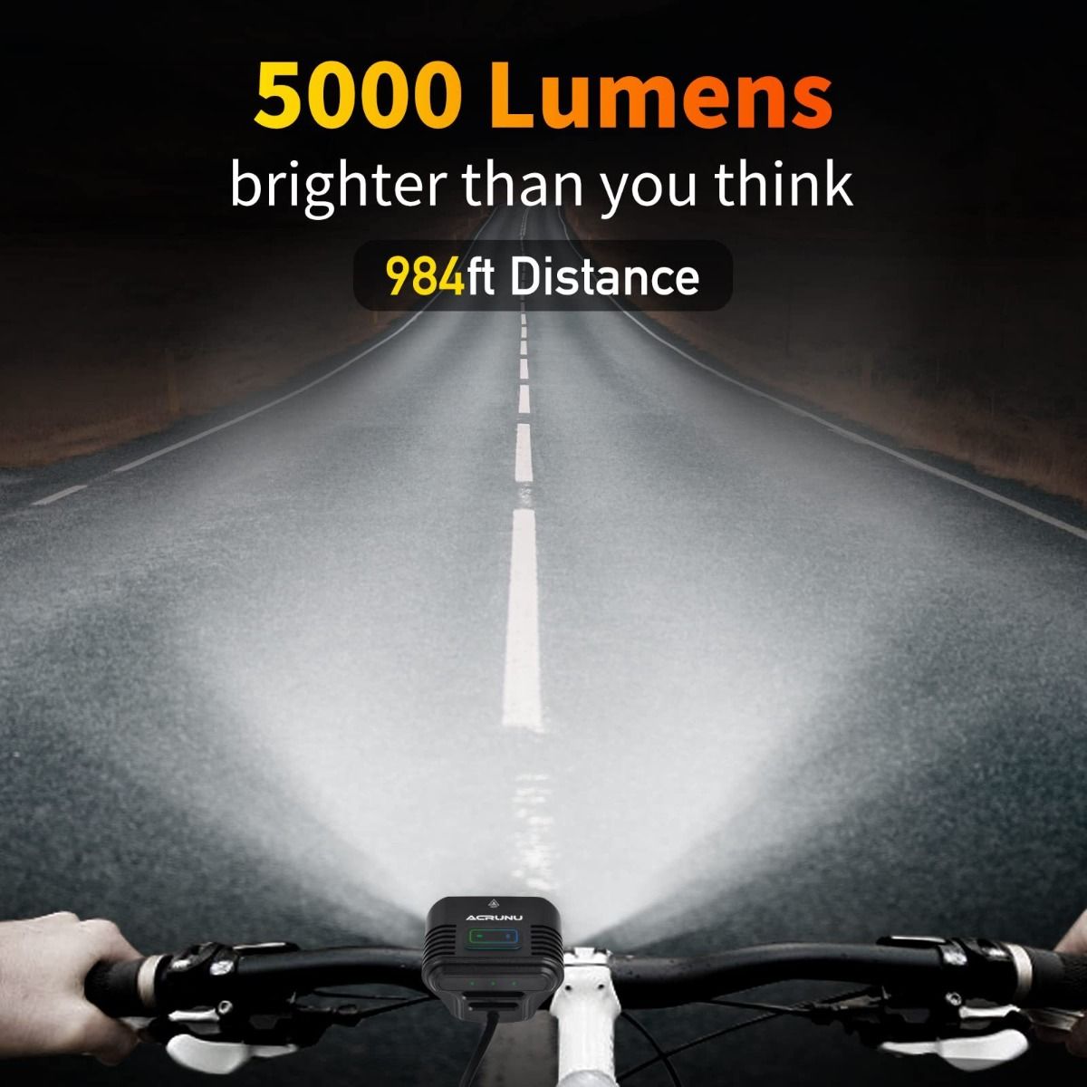 Mangeleyes M5 Mountainbike-Licht 5000 Lumen USB wiederaufladbar 20000mAh Akku wasserdicht für Nachtfahrten