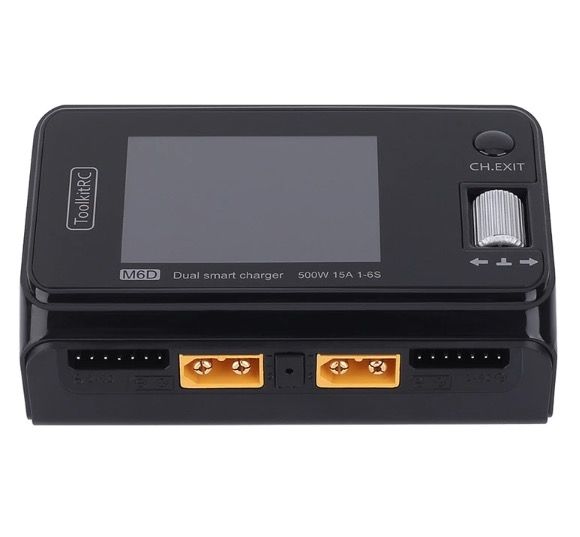 ToolkitRC M6D 500W 15A DC Dual-Kanal MINI Smart Ladegerät Entlader für RC-Elektroflug und Racing