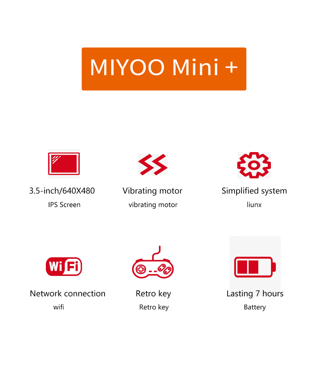 MIYOO Mini Plus tragbare Retro-Spielkonsole 3,5-Zoll-IPS-Bildschirm leichte klassische Videospiele kompakt