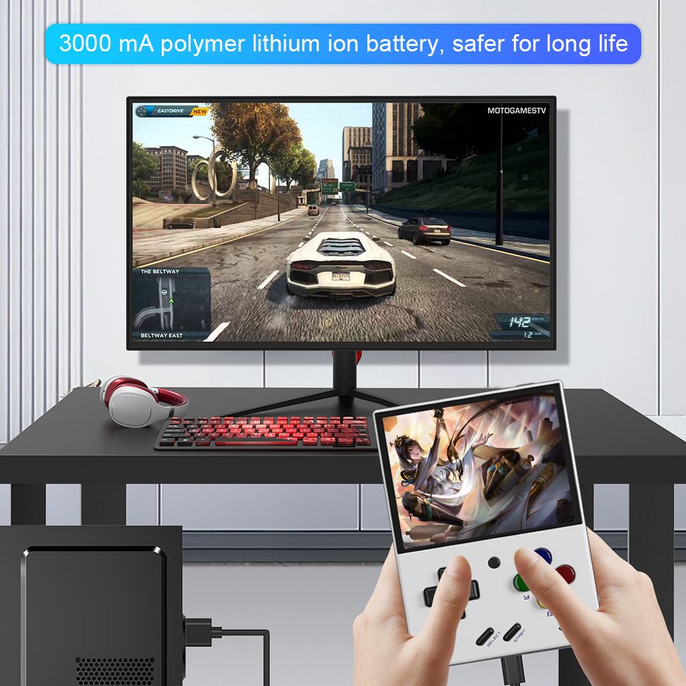 MIYOO Mini Plus tragbare Retro-Spielkonsole 3,5-Zoll-IPS-Bildschirm leichte klassische Videospiele kompakt