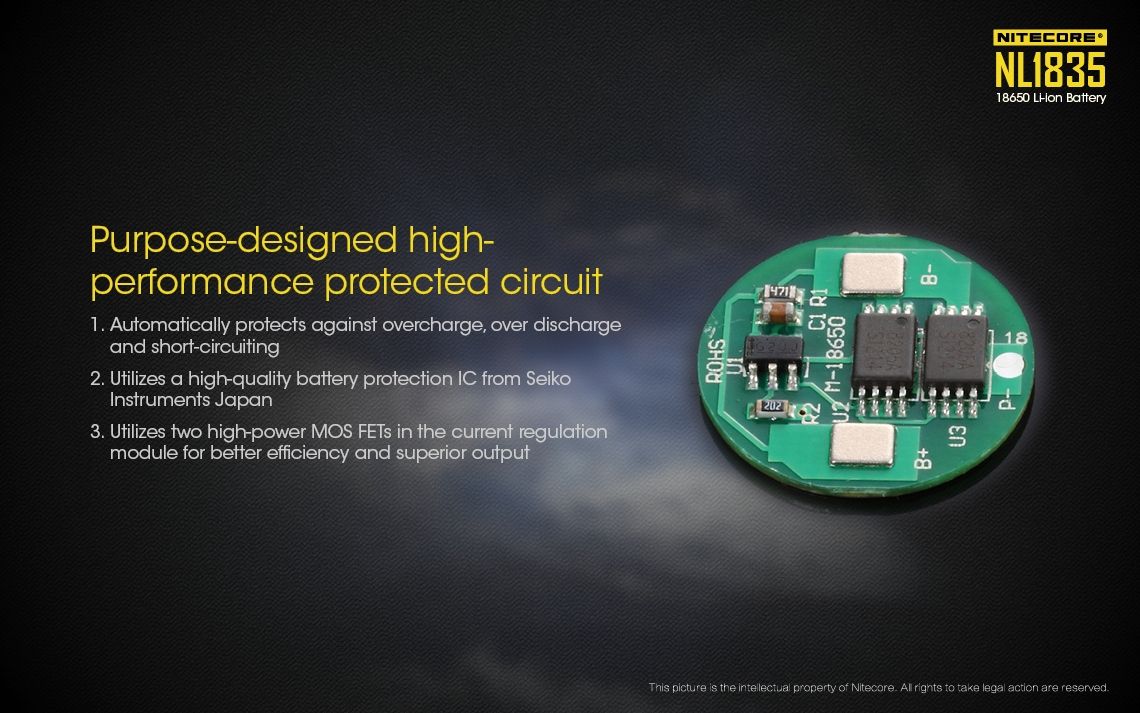 Nitecore 18650 NL1835 3500mAh Li-Ion-Akku für langanhaltende Leistung und zuverlässige Performance