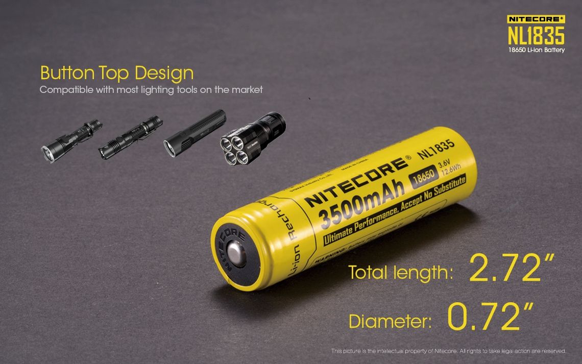 Nitecore 18650 NL1835 3500mAh Li-Ion-Akku für langanhaltende Leistung und zuverlässige Performance