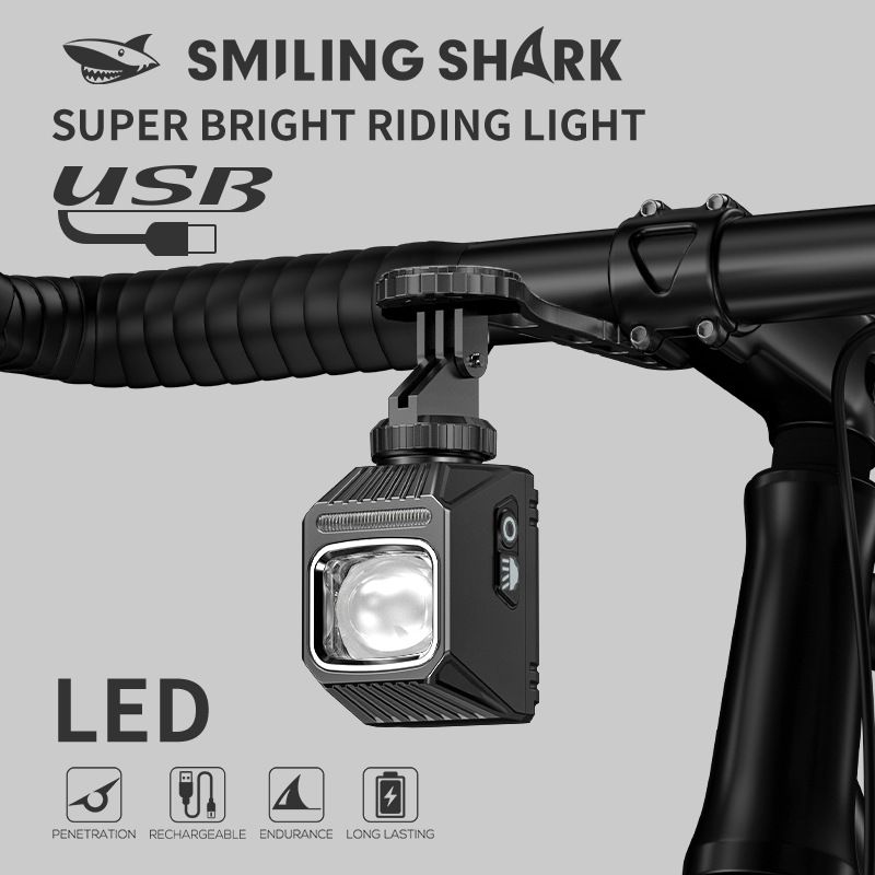 SMILING SHARK EVO1700 Fahrrad-Scheinwerfer USB-C wiederaufladbar wasserdicht Multi-Mode LED Fahrradleuchten