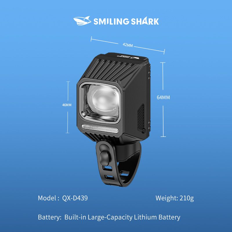 SMILING SHARK EVO1700 Fahrrad-Scheinwerfer USB-C wiederaufladbar wasserdicht Multi-Mode LED Fahrradleuchten