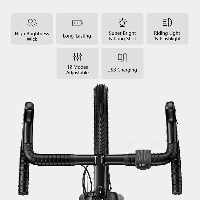 SMILING SHARK EVO1700 Fahrrad-Scheinwerfer USB-C wiederaufladbar wasserdicht Multi-Mode LED Fahrradleuchten