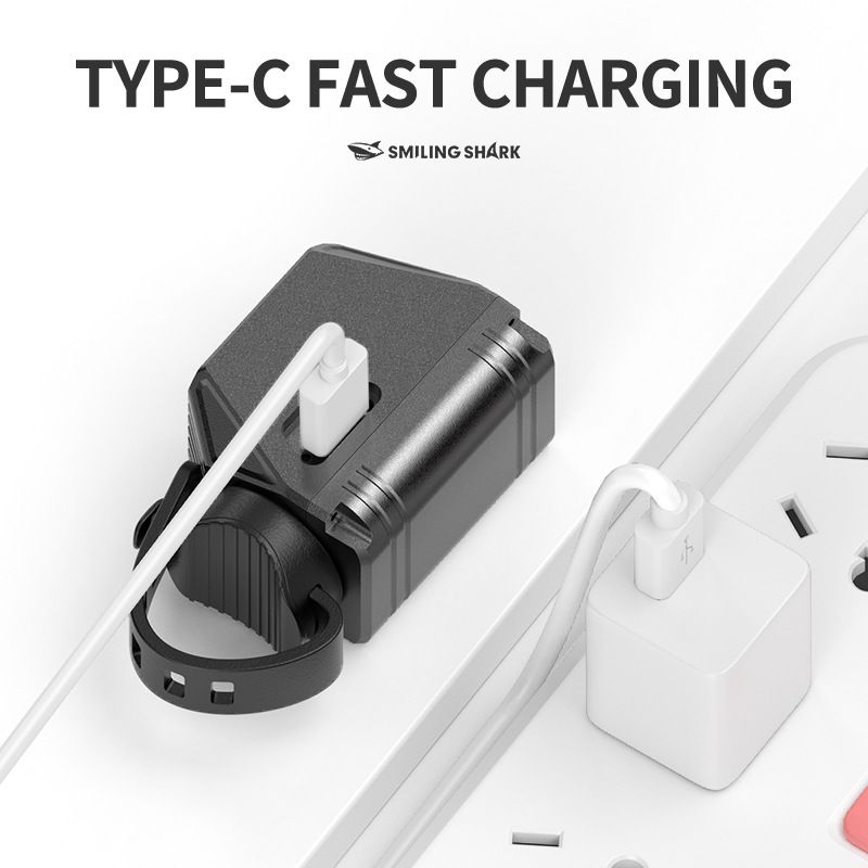SMILING SHARK EVO1700 Fahrrad-Scheinwerfer USB-C wiederaufladbar wasserdicht Multi-Mode LED Fahrradleuchten