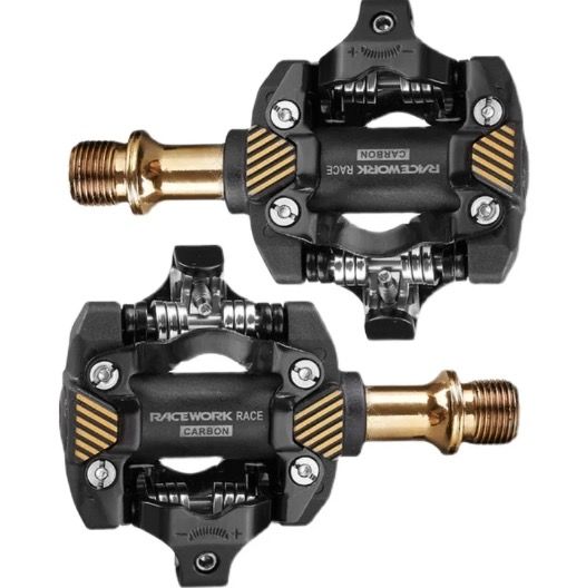 RACEWORK MTB-Pedal selbstverriegelnd SPD langlebig leicht Carbon Chromstahl für Mountainbike Trail Riding