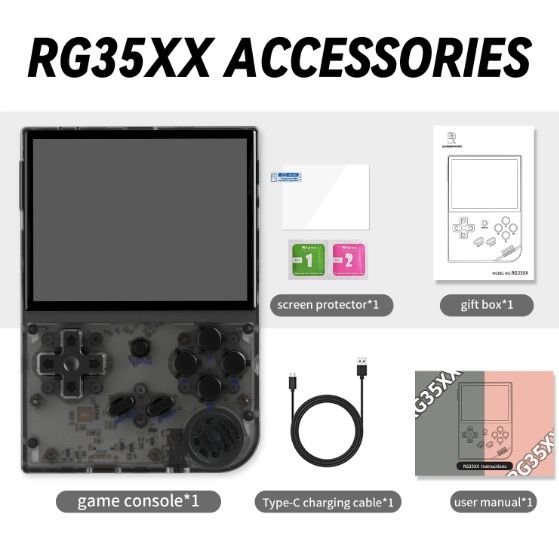 ANBERNIC RG35XX Retro-Handheld-Spielkonsole mit lebendigem IPS-Bildschirm, PSP-Unterstützung für nostalgisches Spielerlebnis in Grau