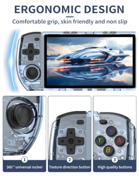 POWKIDDY RGB10 MAX3 Retro-Handheld-Spielekonsole 5 Zoll IPS-Bildschirm, Hochleistung RK3566 Linux-System