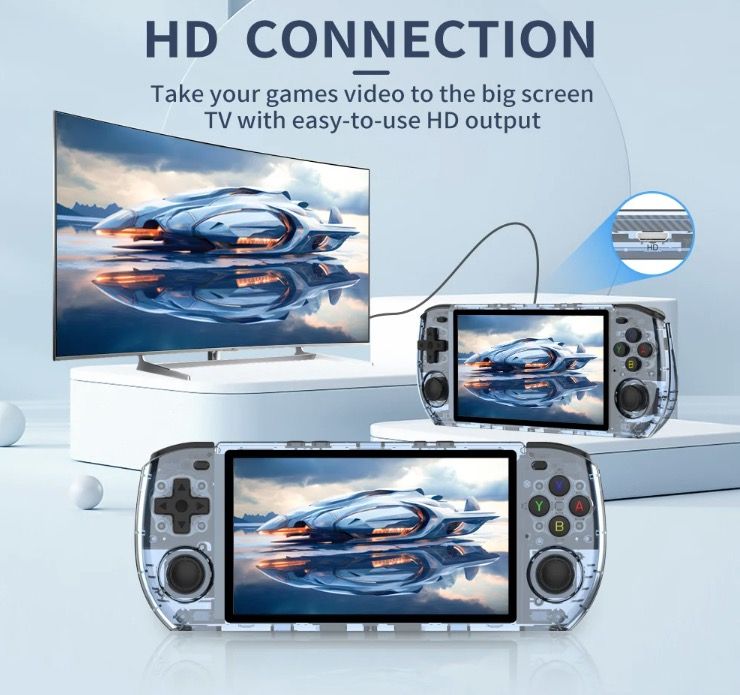 POWKIDDY RGB10 MAX3 Retro-Handheld-Spielekonsole 5 Zoll IPS-Bildschirm, Hochleistung RK3566 Linux-System