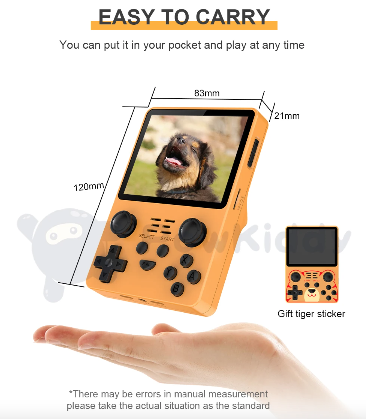 POWKIDDY RGB20S Handheld-Spielkonsole Retro-Spiele mit RK3326 3,5-Zoll-Bildschirm und Spiel-Emulatoren N64 PS1