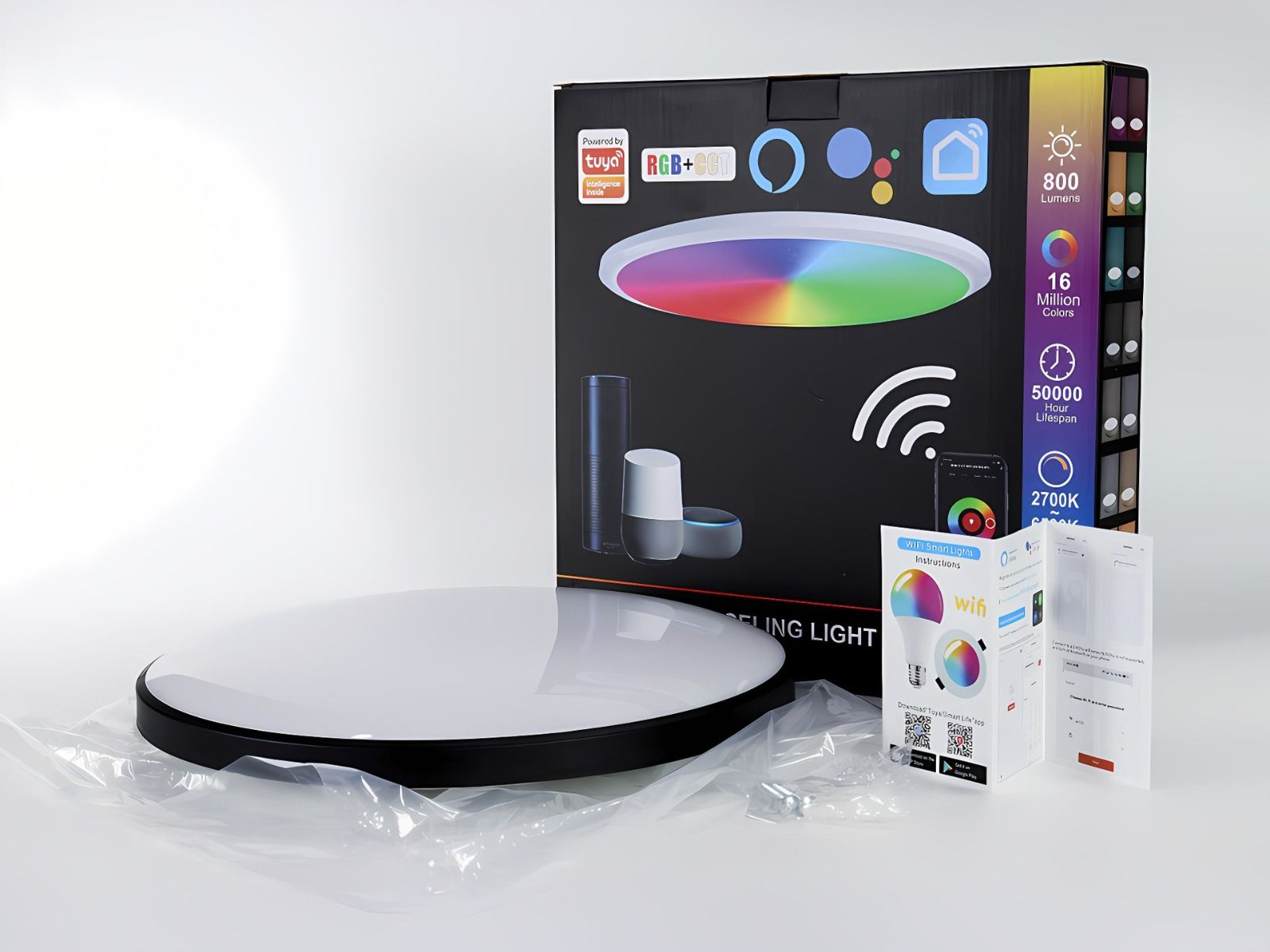 Tuya Zigbee Intelligente Deckenleuchte 24W RGBCW Dynamisches Licht für Zuhause Alexa-kompatibel Energieeffizient