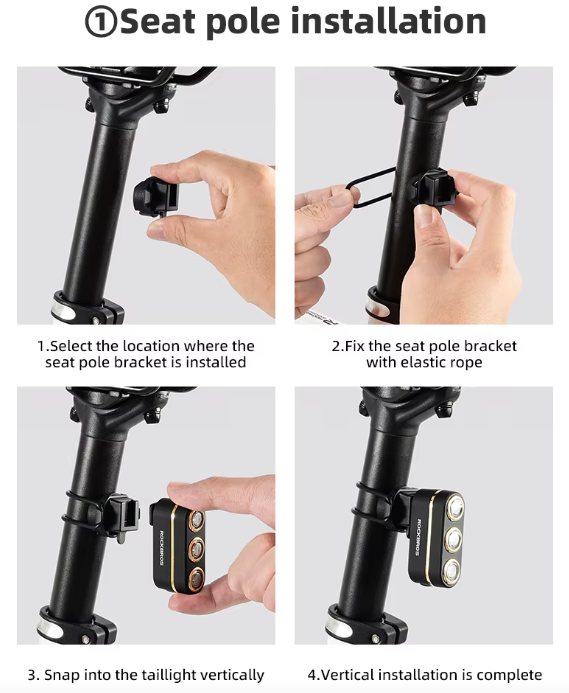 ROCKBROS Smart Fahrrad Rücklicht IP64 wasserdicht Warnrücklicht Typ-C Ladung Bremserkennung Rücklicht Nachtfahrlicht Fahrrad Zubehör