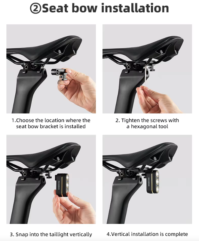 ROCKBROS Smart Fahrrad Rücklicht IP64 wasserdicht Warnrücklicht Typ-C Ladung Bremserkennung Rücklicht Nachtfahrlicht Fahrrad Zubehör