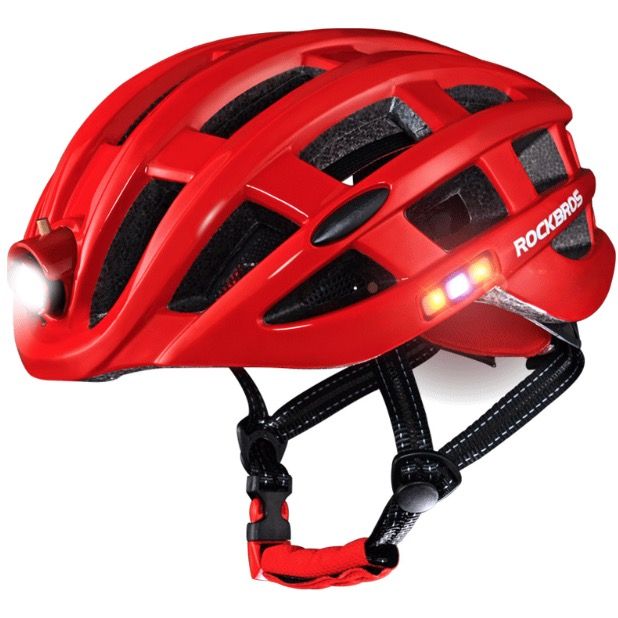 ROCKBROS Leichter Fahrradhelm Ultralight-Helm mit integrierter Sicherheitsbeleuchtung und USB-Ladefunktion für Komfort