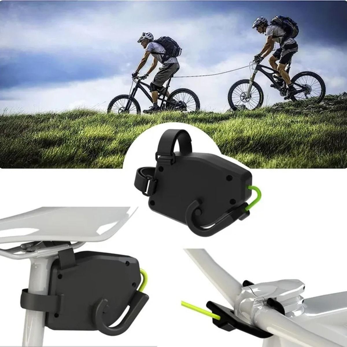 Flexibles einziehbares Fahrradschleppseil – Fahrradtraktor für Kinder, Mountainbiken, Familienabenteuer, einfache Einrichtung