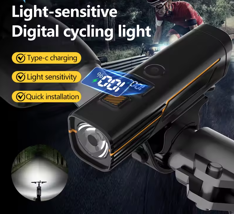 B9 Fahrrad-Frontlicht Typ-C Lade-Scheinwerfer MTB Rennrad Fahrradlicht für Outdoor-Cycling-Zubehör