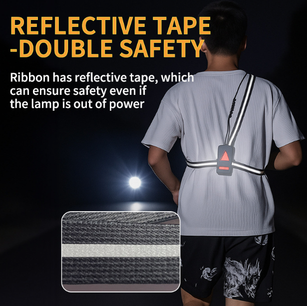 Outdoor Nachtlaufleuchten LED Brustlicht Rückwarnlicht 90° verstellbarer Abstrahlwinkel wasserdicht ultrahelle Sicherheitslampe