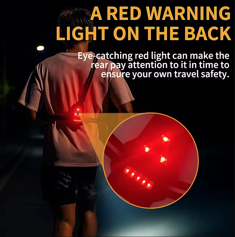 Outdoor Nachtlaufleuchten LED Brustlicht Rückwarnlicht 90° verstellbarer Abstrahlwinkel wasserdicht ultrahelle Sicherheitslampe