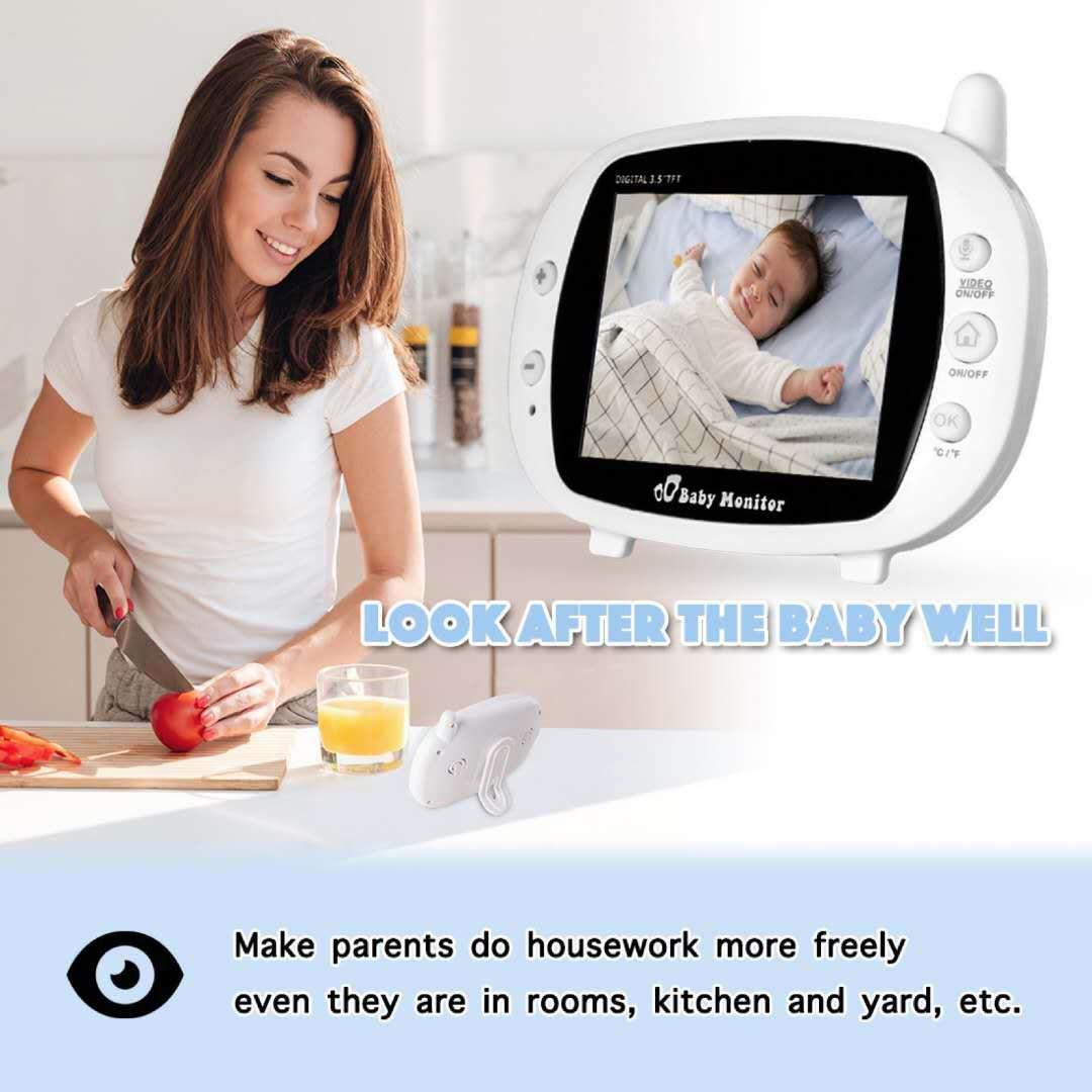 SP850 Kabelloser Video-Baby-Monitor, 3,5 Zoll LCD, Nachtsicht, Zwei-Wege-Audio, Sichere Verbindung für Kindersicherheit