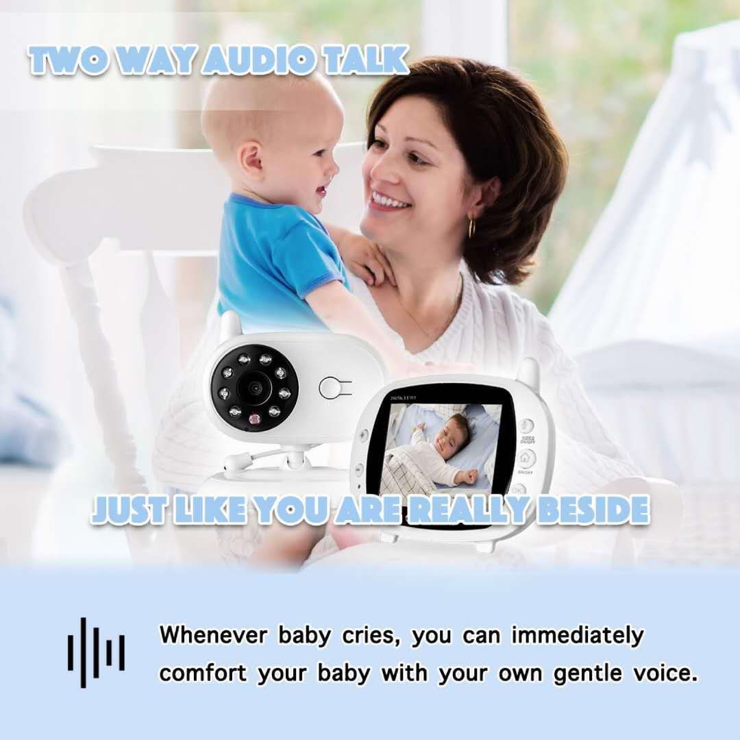 SP850 Kabelloser Video-Baby-Monitor, 3,5 Zoll LCD, Nachtsicht, Zwei-Wege-Audio, Sichere Verbindung für Kindersicherheit
