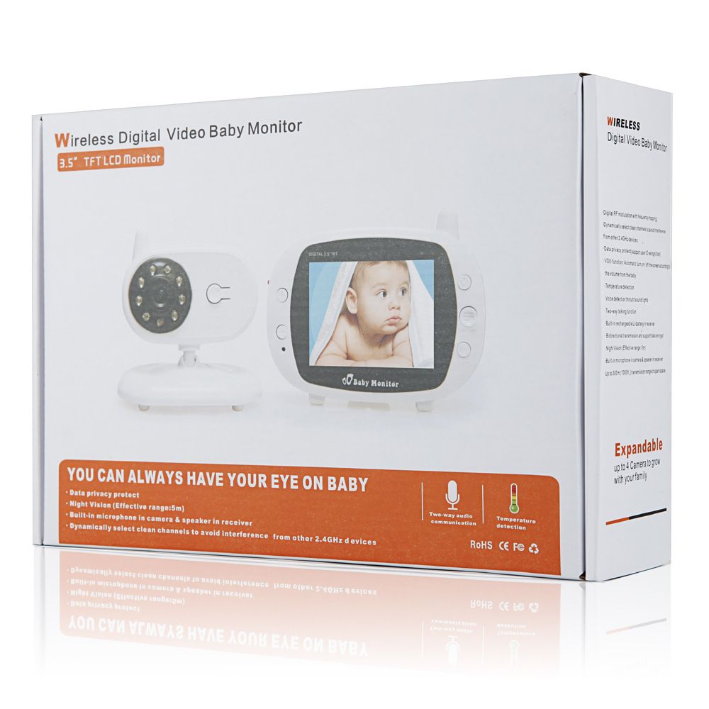 SP850 Kabelloser Video-Baby-Monitor, 3,5 Zoll LCD, Nachtsicht, Zwei-Wege-Audio, Sichere Verbindung für Kindersicherheit