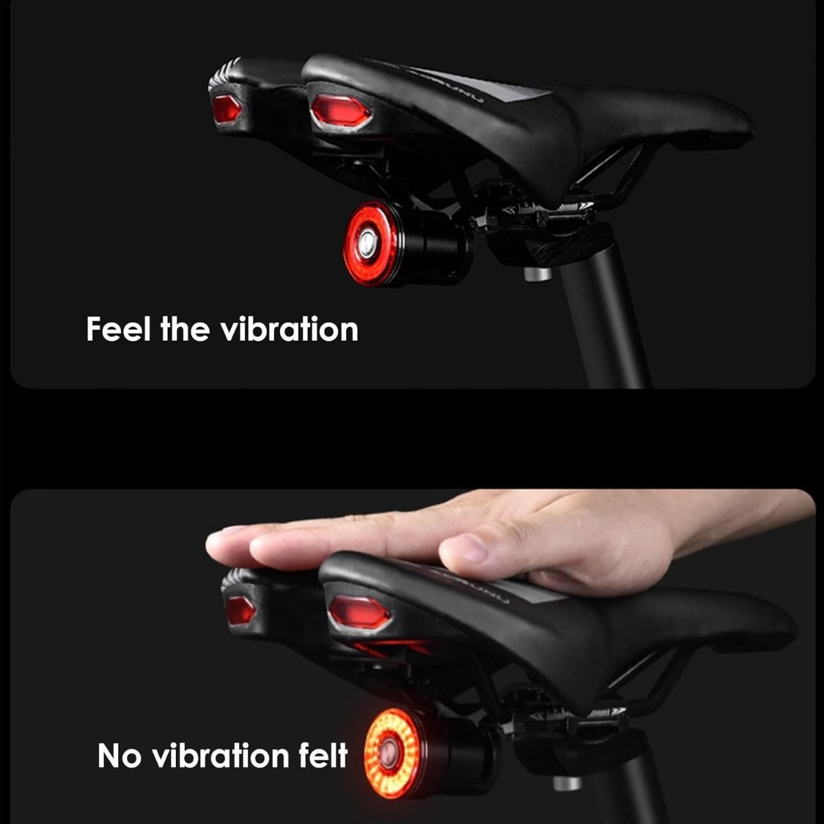 Smartes Fahrrad-Rücklicht mit Bremsinduktion, Fahrrad-Rücklicht für Sattelstütze, wasserdicht, USB-Aufladung, Fahrrad-Rücklicht