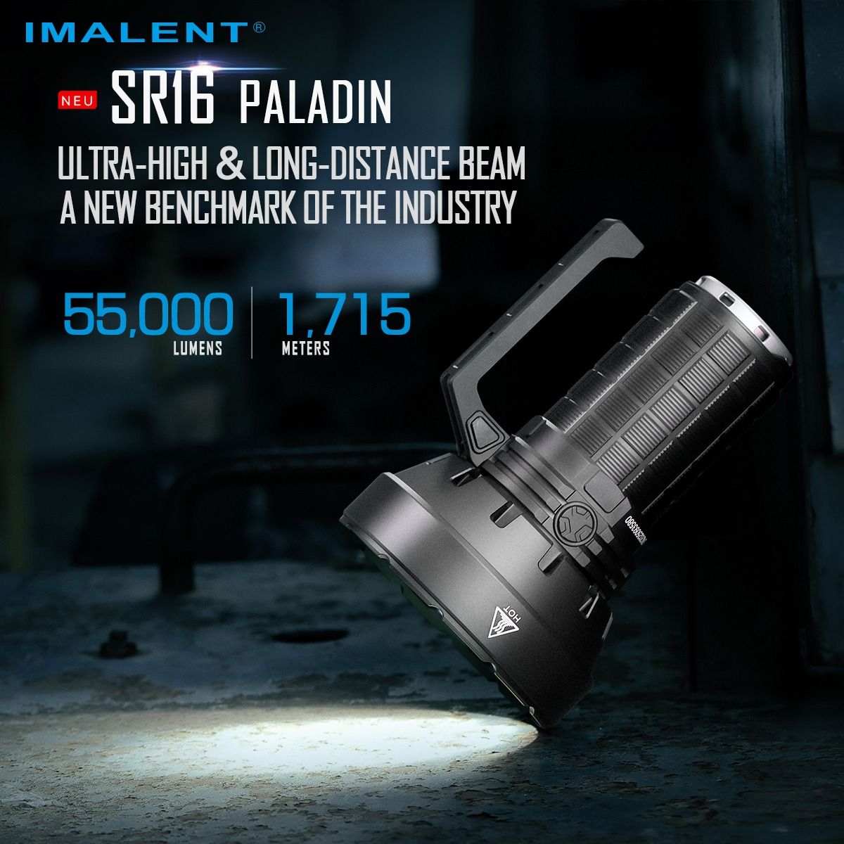 IMALENT SR16 55000 Lumen Langstrahltaschenlampe 1715 Meter LED-Taschenlampe