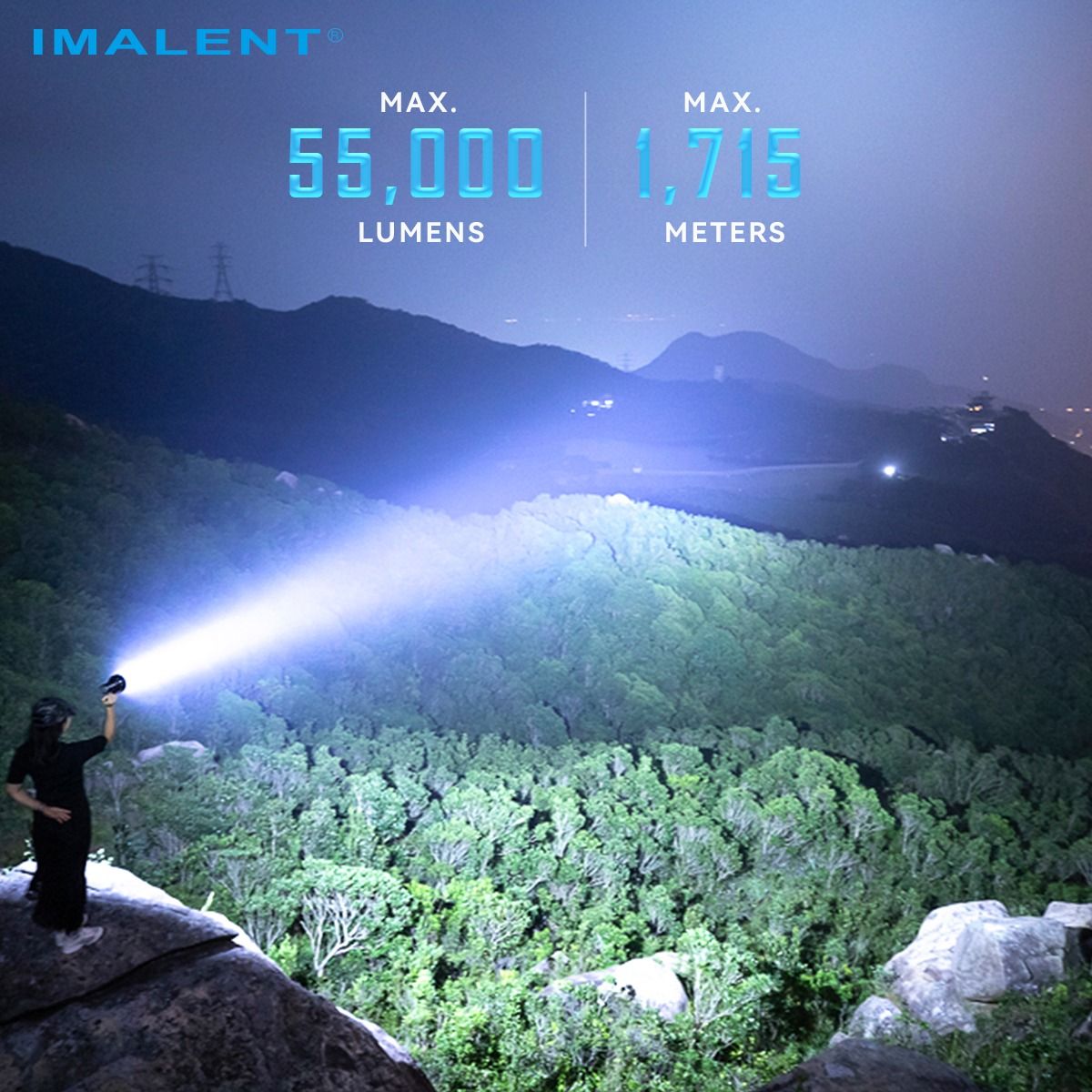 IMALENT SR16 55000 Lumen Langstrahltaschenlampe 1715 Meter LED-Taschenlampe