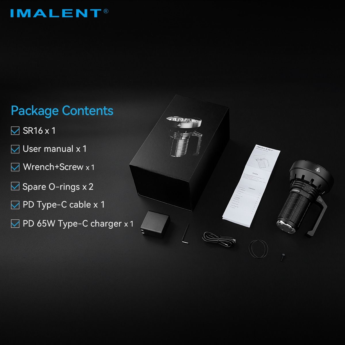 IMALENT SR16 55000 Lumen Langstrahltaschenlampe 1715 Meter LED-Taschenlampe