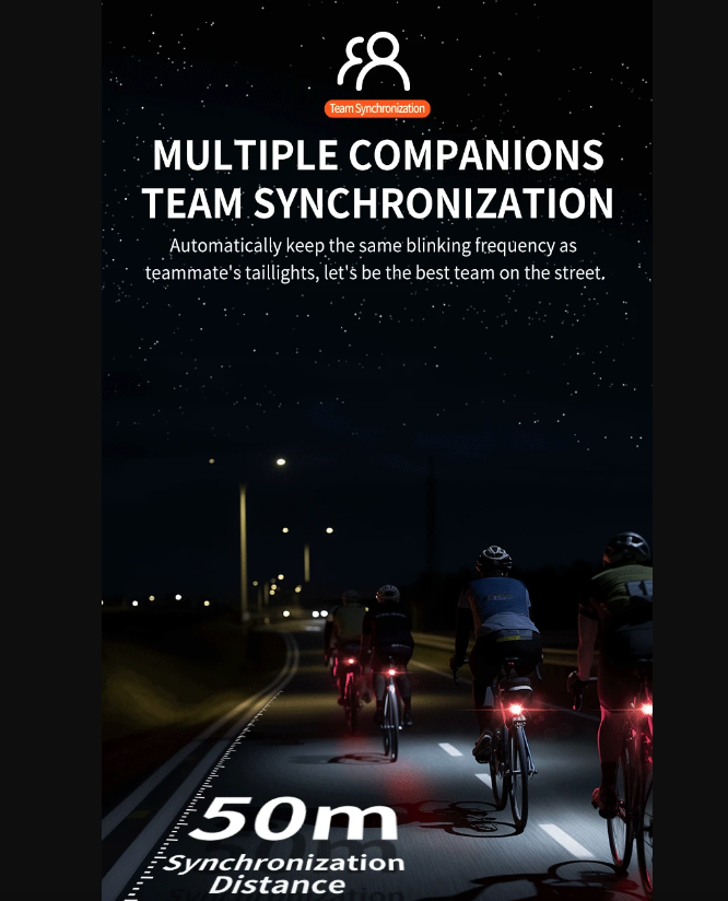 TOWILD TL03Pro LED Fahrrad Rücklicht mit intelligentem Bremssensor, siebenfarbiges Blinklicht, langlebiges Fahrradzubehör