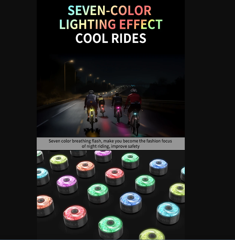 TOWILD TL03Pro LED Fahrrad Rücklicht mit intelligentem Bremssensor, siebenfarbiges Blinklicht, langlebiges Fahrradzubehör