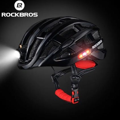 ROCKBROS Leichter Fahrradhelm Ultralight-Helm mit integrierter Sicherheitsbeleuchtung und USB-Ladefunktion für Komfort