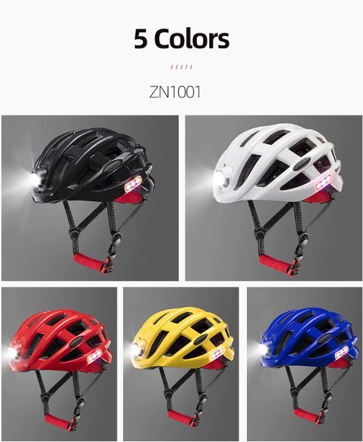 ROCKBROS Leichter Fahrradhelm Ultralight-Helm mit integrierter Sicherheitsbeleuchtung und USB-Ladefunktion für Komfort