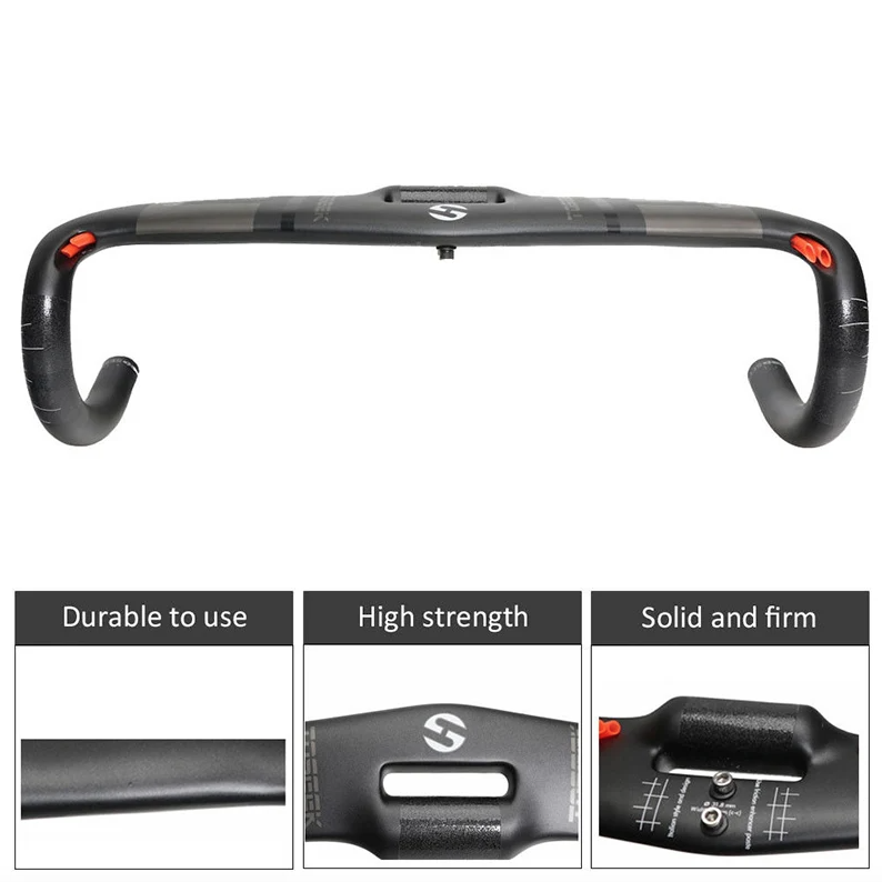 TOSEEK Vollcarbon-Lenker 31,8 mm leichter aerodynamischer Rennradlenker mit anpassbaren Längen