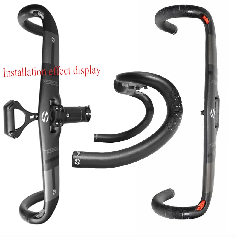 TOSEEK Vollcarbon-Lenker 31,8 mm leichter aerodynamischer Rennradlenker mit anpassbaren Längen