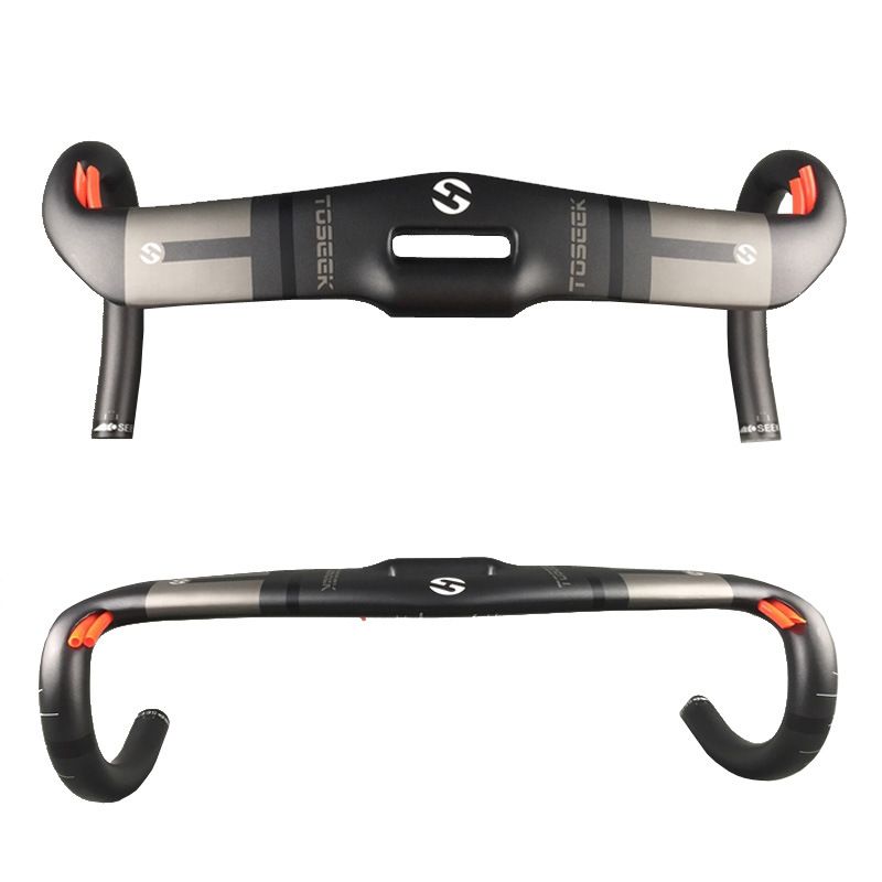 TOSEEK Vollcarbon-Lenker 31,8 mm leichter aerodynamischer Rennradlenker mit anpassbaren Längen
