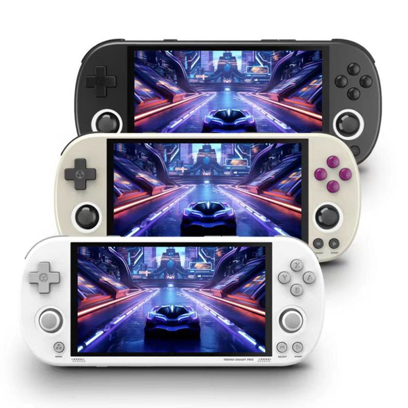 Trimui Smart Pro Vintage Handheld-Spielkonsole 4,96 Zoll HD IPS Display Tragbares Spielen Langlebiger Akku