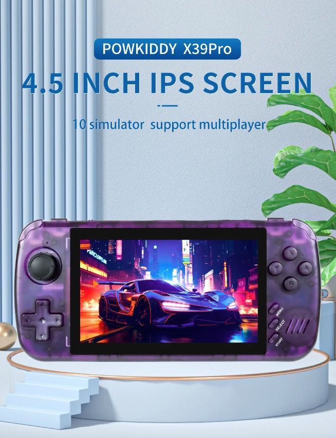 POWKIDDY X39pro Tragbare Videospielkonsole 4,3 Zoll IPS Retro-Gaming mit PS1-Unterstützung und HD-Ausgabe