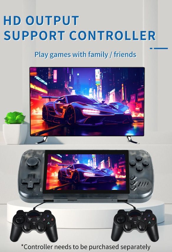 POWKIDDY X39pro Tragbare Videospielkonsole 4,3 Zoll IPS Retro-Gaming mit PS1-Unterstützung und HD-Ausgabe